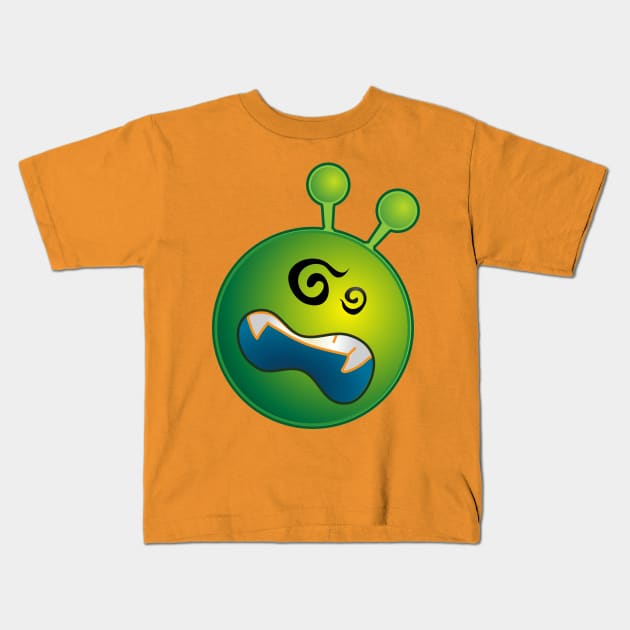 Confused Alien Monster ET Extraterrestrial Martian Green Man Emoji for Women, Men and Kids 11 Kids T-Shirt by PatrioTEEism